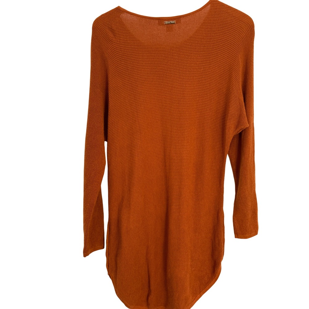 MICHAEL Michael Kors Orange Knit Button Detail Tunic Sweater Size M